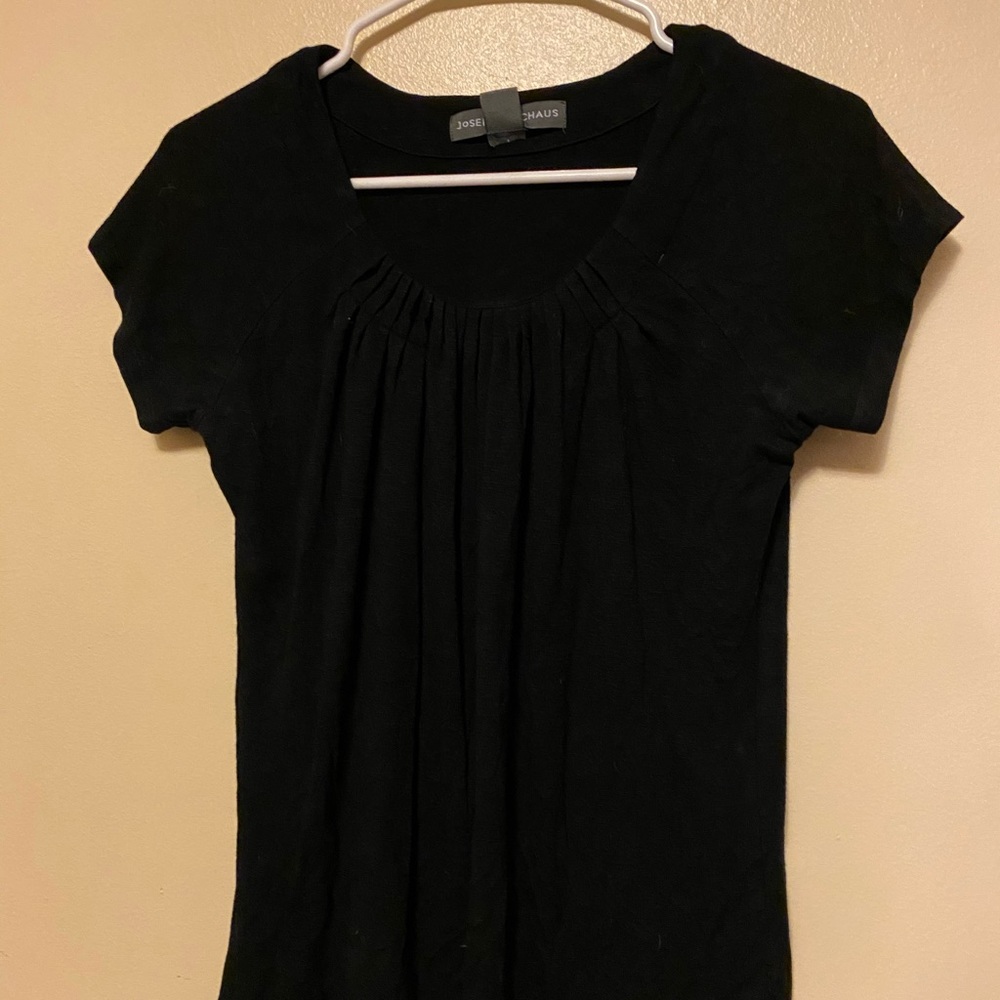 Short Sleeve Black Josephine Chaus Dress Shirt